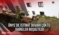 Ünye’de İstinat duvarı Çöktü Daireler Boşaltıldı