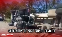 Gürgentepe’de Yakıt Tankeri Devrildi