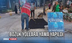 Bozuk yollara yama yapıldı