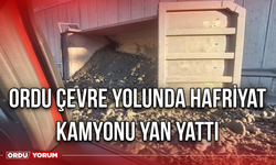 Ordu Çevre Yolunda Hafriyat Kamyonu Yan Yattı