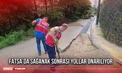 Fatsa’da Sağanak Sonrası Yollar Onarılıyor