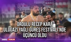 Ordulu Recep Kara, Ulugazi Yağlı Güreş Festivali'nde Üçüncü Oldu