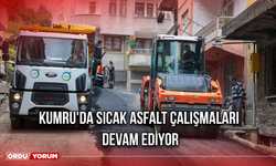 Kumru'da Sıcak Asfalt Çalışmaları Devam Ediyor