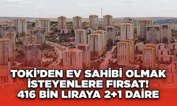 TOKİ’den Ev Sahibi Olmak İsteyenlere Fırsat: 416 Bin Liraya 2+1 Daire!