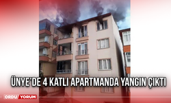 Ünye’de 4 Katlı Apartmanda Yangın Çıktı