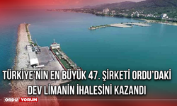 Türkiye’nin en büyük 47. şirketi Ordu’daki dev limanın ihalesini kazandı