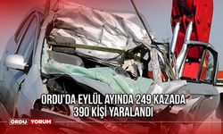 Ordu'da Eylül ayında 249 kazada 390 kişi yaralandı