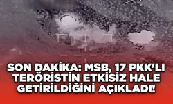 SON DAKİKA: MSB, 17 PKK'lı Teröristin Etkisiz Hale Getirildiğini Açıkladı!