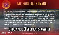 Ordu Valiliği Sele Karşı Uyardı