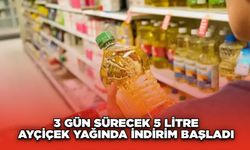 3 Gün Sürecek 5 Litre Ayçiçek Yağında İndirim Başladı