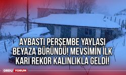 Aybastı Perşembe Yaylası Beyaza Büründü! Mevsimin İlk Karı Rekor Kalınlıkla Geldi!