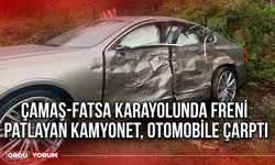 Çamaş-Fatsa Karayolunda Freni Patlayan Kamyonet, Otomobile Çarptı