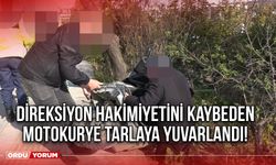 Direksiyon Hakimiyetini Kaybeden Motokurye Tarlaya Yuvarlandı!