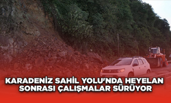 Karadeniz Sahil Yolu'nda heyelan sonrası çalışmalar sürüyor