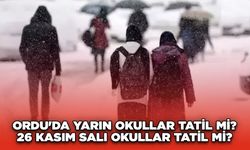 Ordu'da yarın okullar tatil mi? 26 Kasım Salı okullar tatil mi?