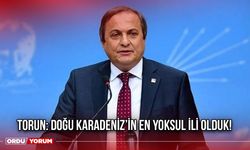 Torun: Doğu Karadeniz’in En Yoksul İli Olduk!