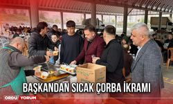 Başkandan Sıcak Çorba İkramı