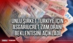 Ünlü şirket Türkiye için asgari ücret zam oranı beklentisini açıkladı