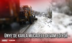 Ünye’de Karla Mücadele Devam Ediyor