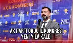 Ak Parti Ordu İl Kongresi Yeni Yıla Kaldı