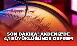 Son Dakika! Akdeniz'de 4,1 büyüklüğünde deprem