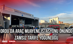 Ordu’da Araç Muayene İstasyonu Önünde Zamsız Tarife Yoğunluğu