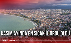 Kasım Ayında En Sıcak İl Ordu Oldu