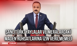 Şanlıtürk: Yaylalar ve Meralardaki Maden Ruhsatlarına İzin Verilmemeli