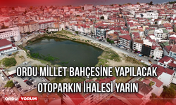 Ordu Millet Bahçesine Yapılacak Otoparkın İhalesi Yarın