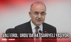 Vali Erol: Ordu’da 847 Suriyeli Yaşıyor