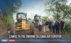 Çamaş’ta Yol Onarım Çalışmaları Sürüyor