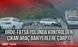 Ordu-Fatsa Yolunda Kontrolden Çıkan Araç Bariyerlere Çarptı