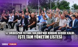 52 Orduspor Futbol Kulübü'nde Kongre Geride Kaldı, İşte Tam Yönetim Listesi