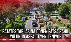 Patatesi Tarlasına Dönen Fatsa Sahil Yolunun Asfaltı Yenileniyor