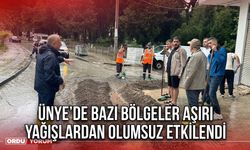 Ünye’de Bazı Bölgeler Aşırı Yağışlardan Olumsuz Etkilendi