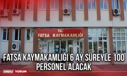Fatsa Kaymakamlığı 6 Ay Süreyle 100 personel Alacak