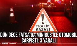 Dün Gece Fatsa'da Minibüs İle Otomobil Çarpıştı: 3 Yaralı