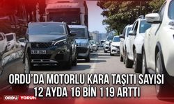 Ordu’da Motorlu Kara Taşıtı Sayısı 12 Ayda 16 Bin 119 Arttı