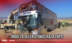 Ordu'ya Gelen Otobüs Kaza Yaptı