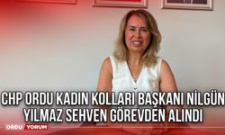 CHP Ordu Kadın Kolları Başkanı Nilgün Yılmaz Sehven Görevden Alındı