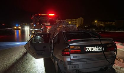 Bariyerlere çarpan otomobildeki 2 kişi yaralandı