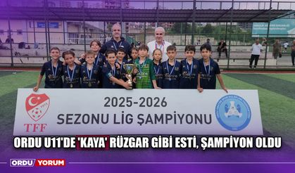 Ordu U11'de 'Kaya' Rüzgar Gibi Esti, Şampiyon Oldu