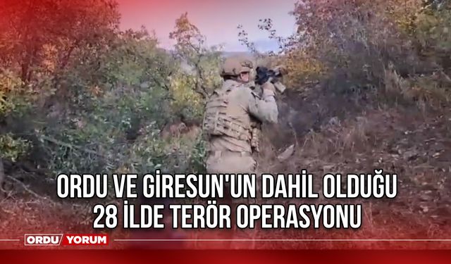 Ordu ve Giresun'un dahil olduğu 28 ilde terör operasyonu