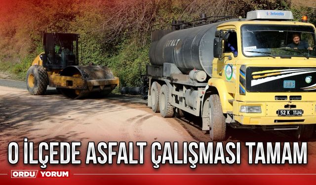 O ilçede asfalt çalışması tamam