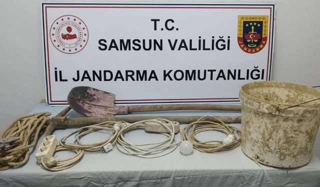 Samsun'da kaçak kazı yapan 2 kişi suçüstü yakalandı