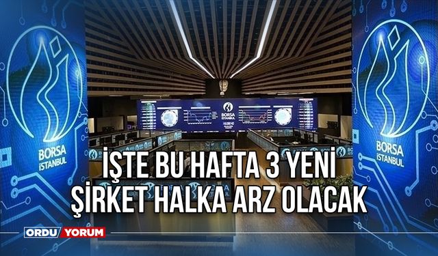 İşte bu hafta 3 yeni şirket halka arz olacak