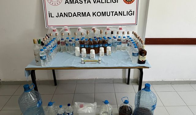 Amasya'da 105 litre sahte içki ele geçirildi