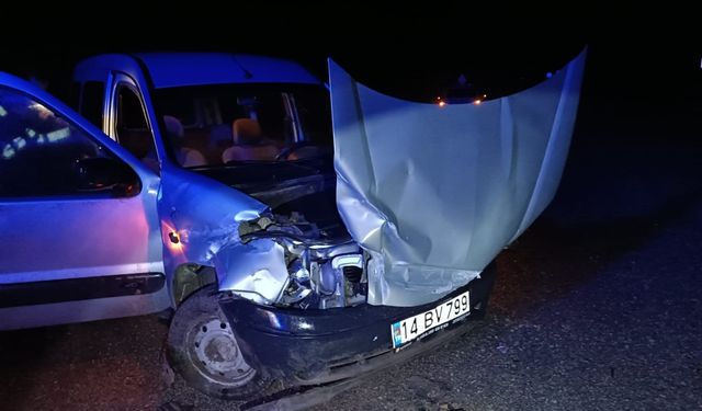 Mudurnu'da bariyere çarpan hafif ticari aracın sürücüsü yaralandı