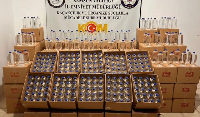 Samsun'da 1600 litre kaçak etil alkol ele geçirildi
