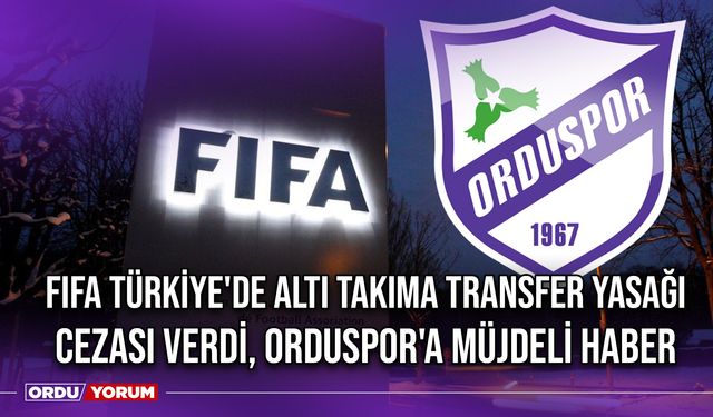 FIFA Türkiye'de Altı Takıma Transfer Yasağı Cezası Verdi, Orduspor'a Müjdeli Haber